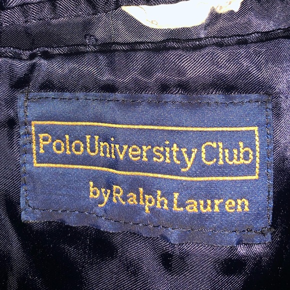 VTG POLO UNIVERSITY CLUB WOOL COAT BLUE MENS - Picture 2 of 6